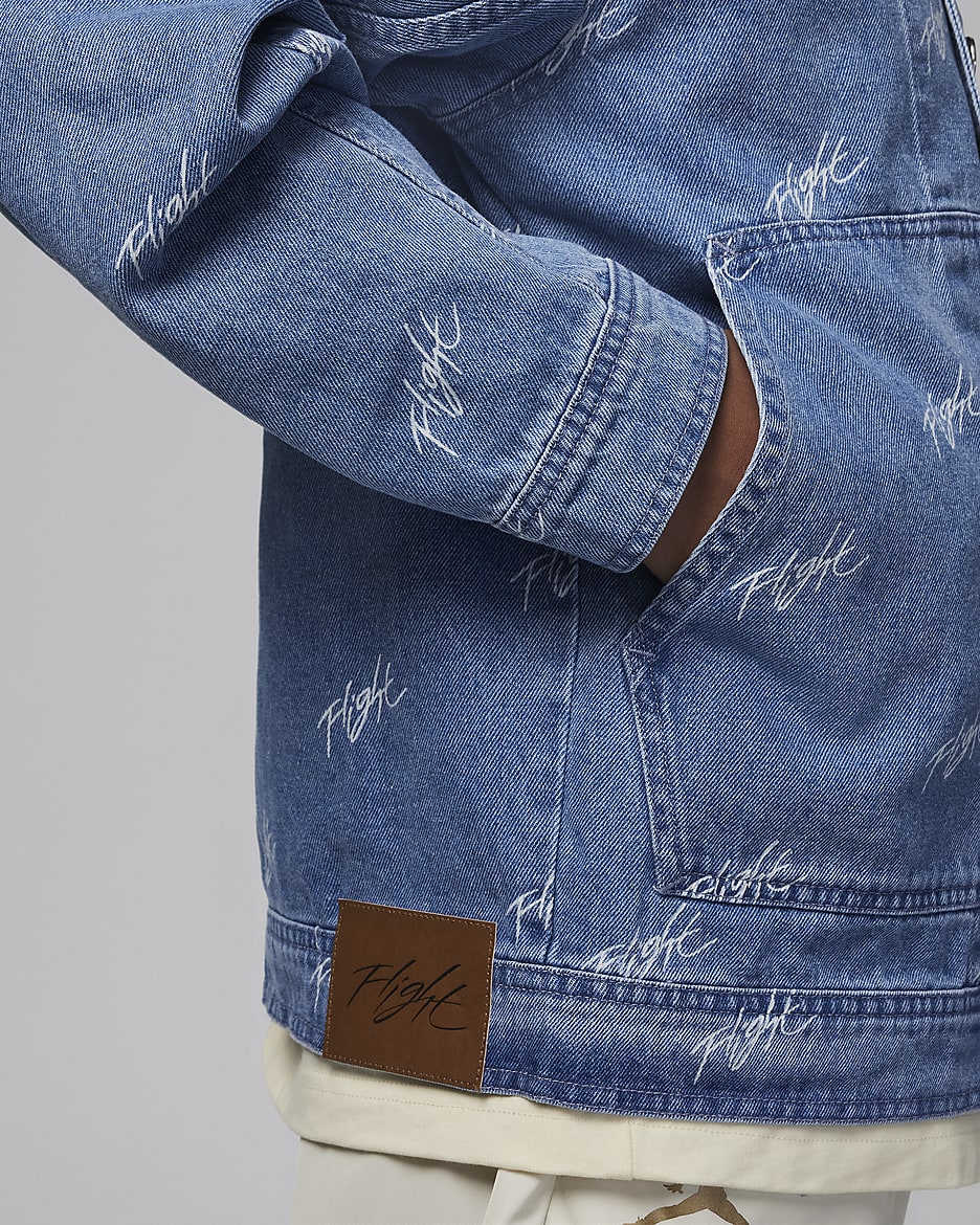 Jordan Flight Heritage Big Kids Denim Jacket in Blue Size XL 95C886 B18